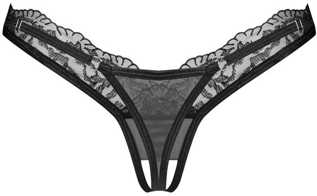 Čierne crotchless tangá Arrowel