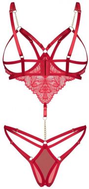Červené crotchless body Matildea
