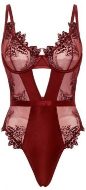 Bordové čipkované body Nina