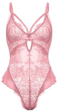Ružové čipkované body Flora