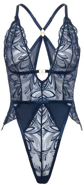 Modré čipkované body Davina