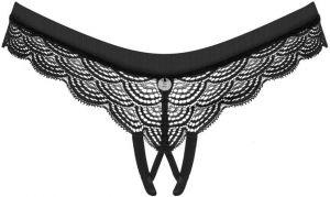 Čierne crotchless tango nohavičky Chemeris