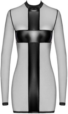 Čierne priesvitné mini šaty Crossfire Mesh