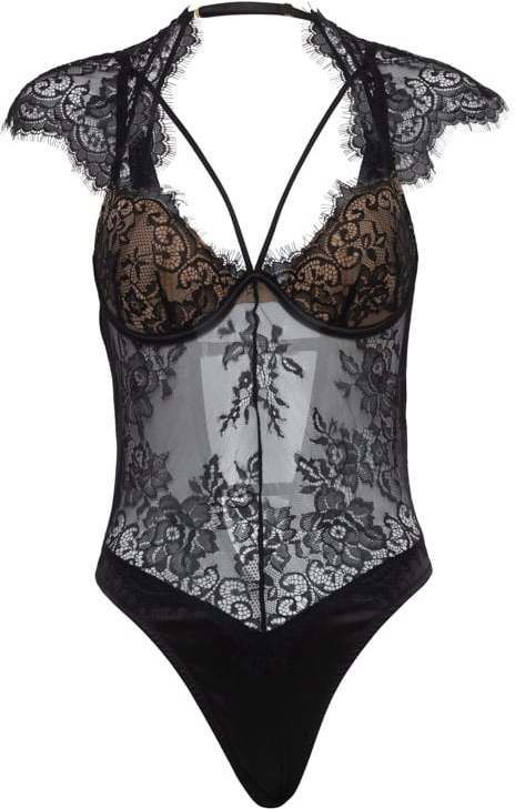 Čierne čipkované body Madelyn