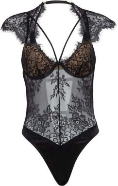 Čierne čipkované body Madelyn