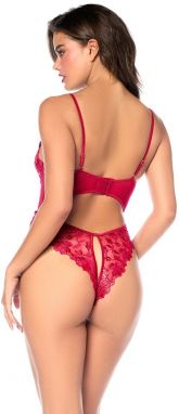 Červené body s čipkou 8963