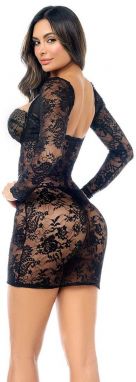 Čierne čipkované šaty 40022