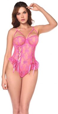 Ružové čipkované body 8976