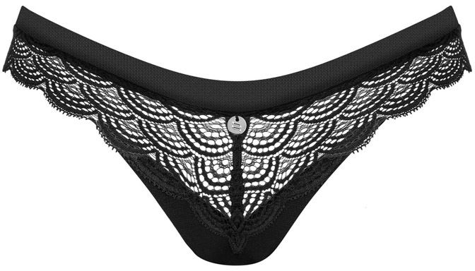 Čierne čipkované tango nohavičky Chemeris