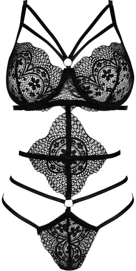 Čierne čipkované body Elaris