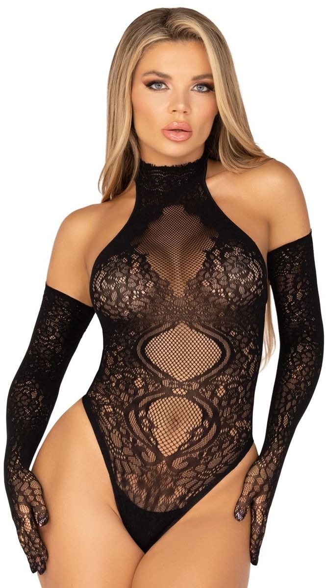 Čierne body s rukavičkami 89363