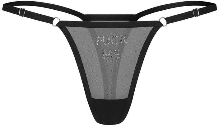 Čierne tango nohavičky s nápisom Violami Me