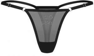 Čierne tango nohavičky s nápisom Violami Sexy