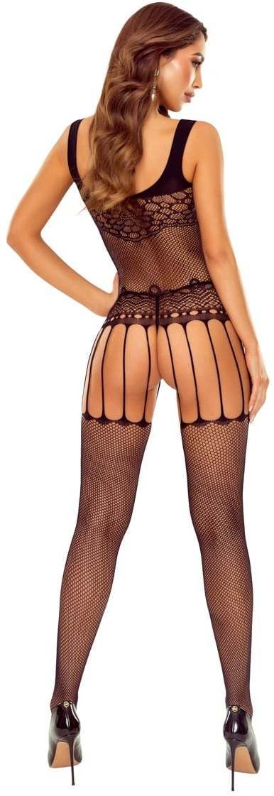Čierne sieťované bodystockings BS119