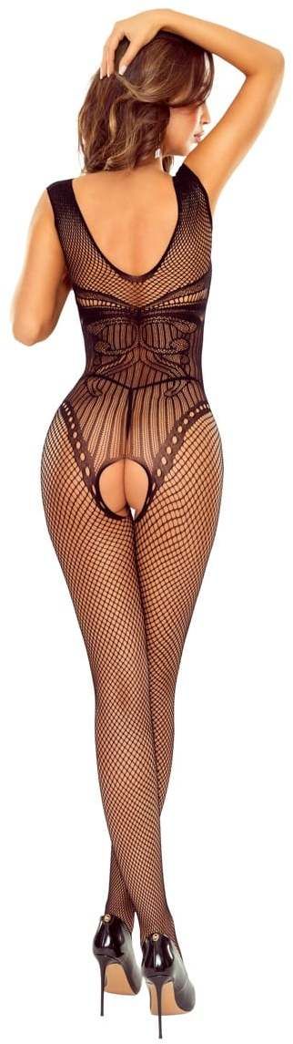 Čierne sieťované bodystockings BS120