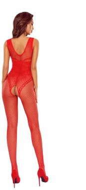 Červené sieťované bodystockings BS120