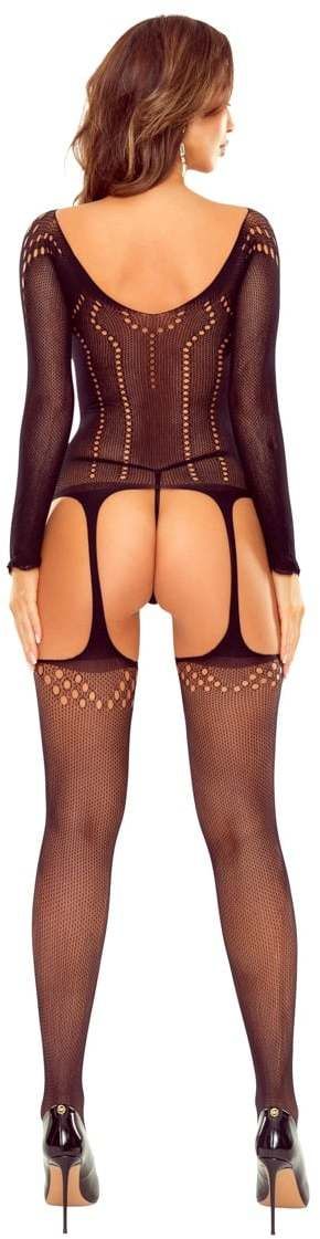 Čierne sieťované bodystockings BS125