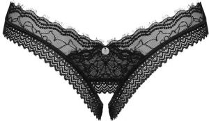 Čierne crotchless tango nohavičky Medilla