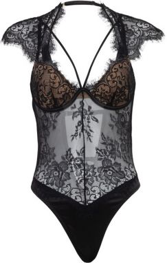 Čierne čipkované body Madelyn