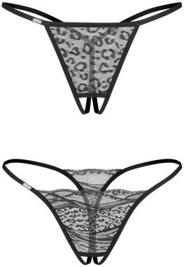 Čierne crotchless nohavičky Bianca - dvojbalenie