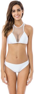 Biele push-up bikiny High-Neck galéria