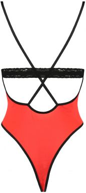 Čierno-červené čipkované body Femmina galéria