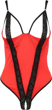 Čierno-červené čipkované body Femmina galéria