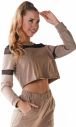 Béžovo-čierny crop top M237 galéria