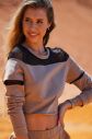 Béžovo-čierny crop top M237 galéria