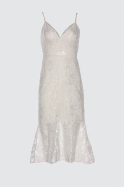 Trendyol Ecru Neck Detailed Dress
