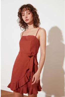 Trendyol Brown Petite Ruffle Dress
