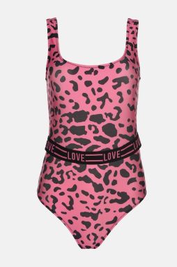 Trendyol Pink Leopard Patterned Belt Detailed Swimsuit
