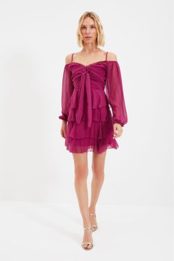 Trendyol Fuchsia Tie Detailed Dress