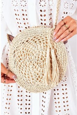 Braided Round Bag BRUNO ROSSI Beige