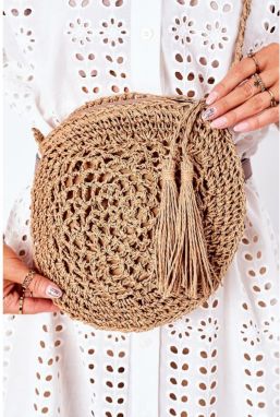 Braided Round Bag BRUNO ROSSI Camel