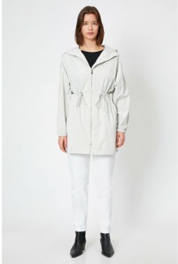 Koton Female Grey HoodEd Raindrop
