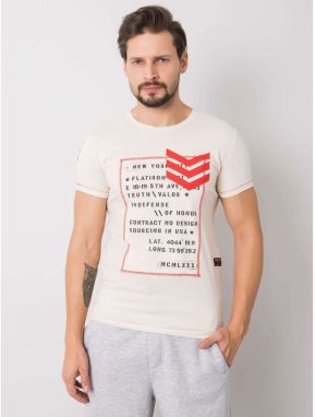 Cream men's t-shirt with prints