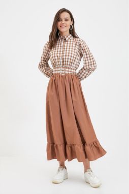 Trendyol Brown Shirt Collar Dress