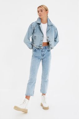 Trendyol Blue High Waist Straight Jeans