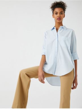 Koton Long Sleeve Pocket Cotton Shirt