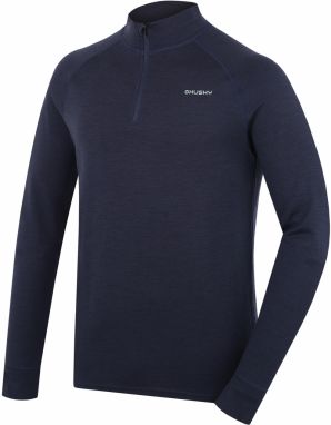 Men's merino sweatshirt HUSKY Aron Zip M dk. Blue