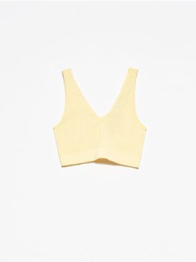 Dilvin Crop Top - Yellow - Plain