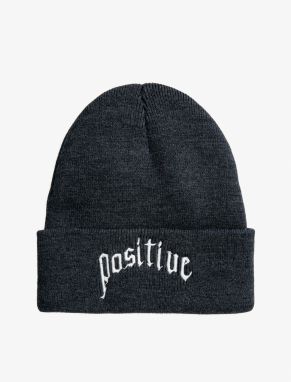 Koton Basic Knit Beanie Hat with Slogan Embroidered Fold Detail.