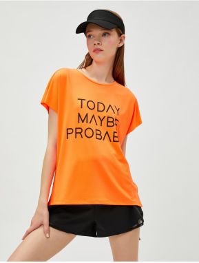 Koton Oversized Sports T-Shirt with a Slogan Print