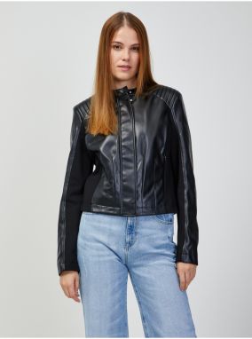 Black Women's Leatherette Jacket Guess New Fiammetta - Women