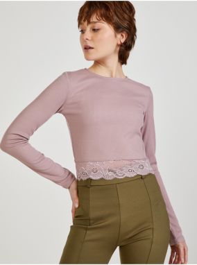 Light pink T-shirt with lace TALLY WEiJL - Women