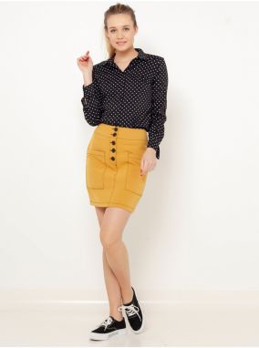 Mustard sheath skirt CAMAIEU - Women