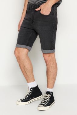 Trendyol Anthracite Skinny Fit Destroyed Shorts & Bermuda