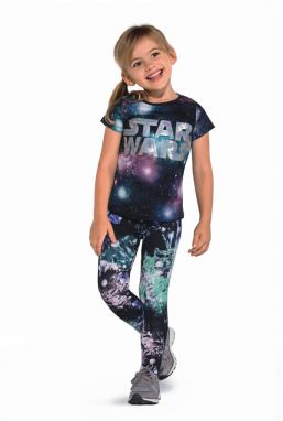 Bas Bleu Girls' leggings ROXI stretchable with colorful print