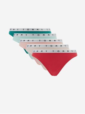 Tommy Hilfiger Set of Five Thongs in Red, Pink, Blue & Green - Ladies